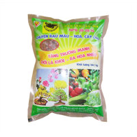 Phân bón cho hoa kiểng- rau mau - cây ăn trai NPK 20-20-15 3 màu, gói 1kg - Đầu Trâu