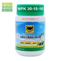 Phân bón Đầu Trâu 501 (NPK 30-15-10) - Nảy chồi Ra lá - Chuyên dùng cho hoa lan hoa hồng mai cây kiểng rau màu 100g