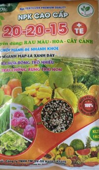 Phân bón gốc chăm sóc cây trồng NPK 20-20-15  TE gói 1kg HAK