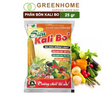 Phân bón Kali bo, gói 25g, kích thích ra hoa, quả to, chắc ruột, tăng độ ngọt  Greenhome - PHÂN KALI BO 25GR