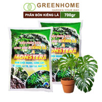Phân bón kiểng lá Monstera, bao 700gr, đâm chồi mạnh, cứng cây, rễ khoẻ, lá to, dày  Greenhome - PHÂN KIỂNG LÁ 700GR