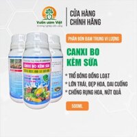 Phân bón lá CANXI BO KẼM SỮA dưỡng bông, nuôi trái, to quả, ngọt vị, tăng sức đề kháng - 500ml