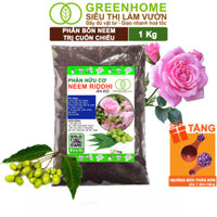 Phân Bón Neem Cake Greenhome, Bao 1kg, Hữu Cơ, Trị Cuốn Chiếu, Sùng Đất, Ốc Sên, Hỗ Trợ Kích Rễ, Hoa Hồng, Rau, Cây Cảnh - PHÂN NEEM 1KG