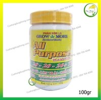 Phân bón NPK Grow more 20-20-20 (100g/hũ) dành cho lan giai đoạn phat trien | Chuyên dùng hoa lan hoa hồng cây ăn trái