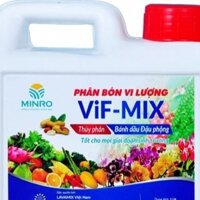 PHÂN BÓN VI LƯỢNG VIF-MIX PHÂN BÁNH DẦU MINRO  can 1 Lít Tốt cho mọi giai đoạn sinh trưởng