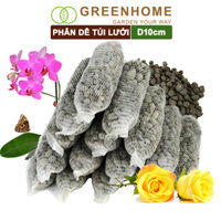 Phân dê đã qua xử lý, túi lưới dài 10cm, không mùi, kích rễ, kích hoa phong Lan, hoa hồng Greenhome - 1P PHÂN ĐÊ D10CM