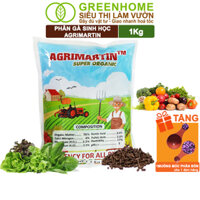 Phân Gà Hữu Cơ Greenhome, Agrimartin, Bao 1kg, Cải Tạo Đất, Tăng Khả Năng Ra Hoa, Đậu Trái, Hoa To, Quả Bóng, Đậm Vị - 1B PHÂN GÀ BỈ 1KG