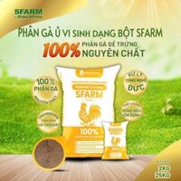 Phân gà ủ vi sinh SFARM (dạng bột) - Túi 2Kg/ Bao 25Kg