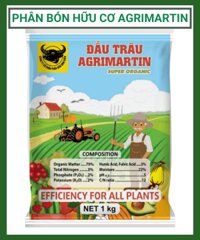 Phân hữu cơ Đầu Trâu Agrimartin gói 1kg