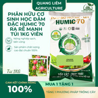 Phân Hữu Cơ Sinh Học Đậm Đặc Humic 70 Đầu Bò, Ra Rễ Mạnh, Nở Bụi, Cứng Cây - Túi 1KG Viên