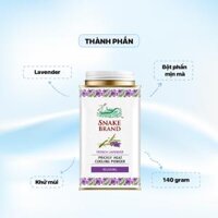 Phấn lạnh Snake Brand Prickly Heat Cooling Powder 140g - Màu Tím Lavender