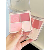 Phấn má hồng Judydoll 4 ô Màu má hồng và bắt sáng Tự Nhiên Làm Sáng Gương mặt Cho Mọi Tone Da