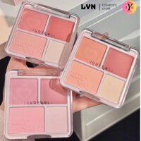 Phấn Má Hồng Judydoll, 4 ô,Màu má hồng và bắt sáng Tự Nhiên Làm Sáng Gương mặt Cho Mọi Tone Da, 9g