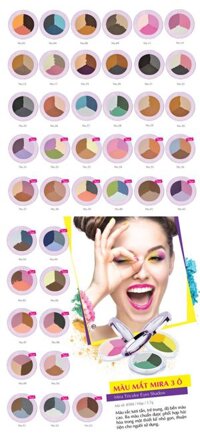 Phấn Mắt Mira Tricolor Eyeshadow 3 Màu Thời Trang 3.7g B588 - 30