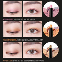 Phấn Mắt Nhũ KARADIUM Shining Pearl Shadow Stick 2 đầu dạng thỏi vặn kèm cọ