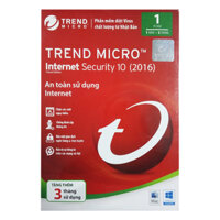 Phần Mềm Diệt Virus Trend Micro Internet Security 10 WinMac - Tặng Thêm 3 Tháng 1 năm  3 tháng