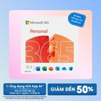 Phần mềm Microsoft 365 Personal | 12 tháng | Dành cho 1 người| 5 thiết bị/người | Trọn bộ ứng dụng Office | 1TB lưu trữ