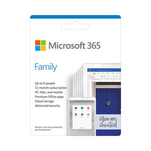 Phần mềm Microsoft Office 365 Family English APAC EM Subscr 1YR Medialess P6_ 6GQ-01144