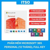 Phần mềm Microsoft Office 365 Personal 12 tháng, Full Box + Key