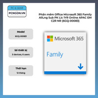 Phần mềm Office Microsoft 365 Family AllLng Sub PK Lic 1YR Online APAC EM C2R NR (6GQ-00083)