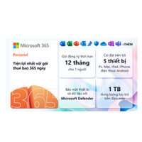 Phần mềm Office Microsoft 365 Personal ESD QQ2-00003 (1 người/ 5 thiết bị/ 12 tháng)