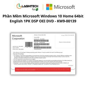 Phần mềm Windows 10 Home 64bit 1pk DSP OEI DVD (KW9-00139)