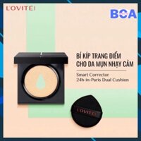 Phấn nước đa chức năng - 5 in 1 bí kíp làm đẹp cho da mụn L’ovité Smart Corrector 24-Hour-in-Paris Dual Cushion