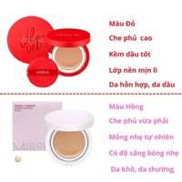 Phấn Nước Kềm dầu Cushion Missha Đỏ Velvet Finish - Cover Lasting - Moist Up Cushion SPF50+ PA+++