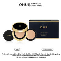 Phấn nước trang điểm Ohui Mesh Cushion 2 lõi (13g x2) cho một lớp nền bừng sáng, mỏng nhẹ tự nhiên và che phủ khuyết điểm hoàn hảo