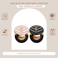 Phấn nước Y S L Couture Cushion Foundation và Glow Pact Cushion | Cushion Y.S.L vỏ da bản đen và hồng