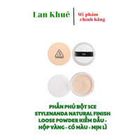 PHẤN PHỦ BỘT 3CE STYLENANDA NATURAL FINISH LOOSE POWDER KIỀM DẦU - HỘP VÀNG - CÓ MÀU - MỊN LÌ