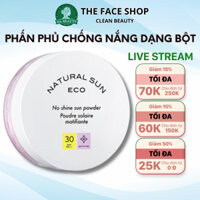 Phấn phủ chống nắng The Face Shop Natural Sun Eco No Shine Sun Powder SPF30 PA++ 13g kiểm soát dầu bảo vệ da tự nhiên