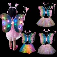 Phấn Phủ Dạng Nén Chất Lượng Cao [cod]❄1 Bộ Cánh Bướm Phát Sáng Dùng Trang Trí Tiệc halloween Dành Cho Trẻ Em