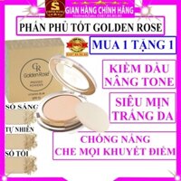 Phấn phủ kiềm dầu nâng tone da dạng nén chính hãng Golden Rose thổ tốt cho da dầu mụn nhay cam da khô hỗn hợp chống nắng