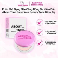 Phấn Phủ Nén Có Nhũ Kiềm Dầu About Tone Glow Powder Pact 8g (Hồng)