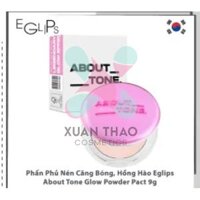 Phấn Phủ Nén Có Nhũ Kiềm Dầu About Tone Glow Powder Pact 8g (Hồng)