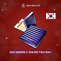 Phấn Phủ Siêu Mịn 2 Lõi GEO Sempre C-Water Two Way Hộp Xanh Tím 10.5g Hàn Quốc