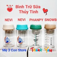 PHANPY/NEVI Bình Trữ Sữa Thuỷ Tinh Cao Cấp