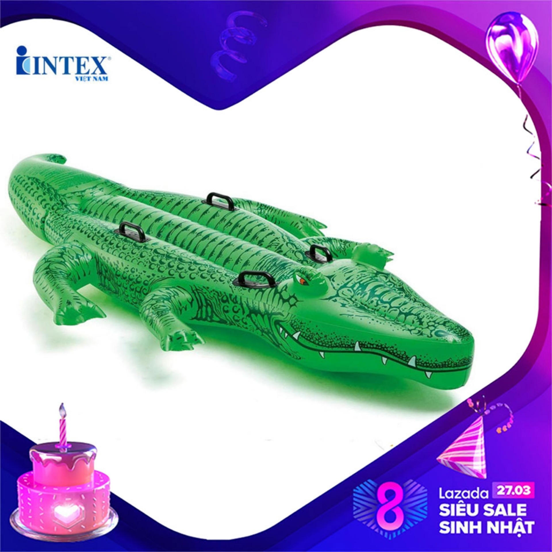 Phao bơi cá sấu to Intex 58546