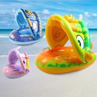 Phao Bơi Cho Bé Chống Lật Có Tay Cầm  1-5 Tuổi Phao Tròn Có Mái