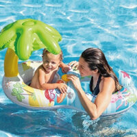 Phao bơi đôi xỏ chân mái che hình lá IN-TEX 56590