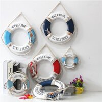 Phao bơi gỗ dây thừng trang trí - Decor đồ trang trí theo phong cách biển Địa Trung Hải