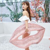 Phao bơi hình môi cỡ lớn đi biển, bể bơi cho người lớn và trẻ em PB01 - 110cm - Hồng