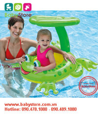 Phao bơi INTEX xỏ chân mái che hình ếch xanh 56584