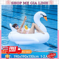 Phao Bơi Khổng Lồ Thiên Nga Trắng 190cm phao người lớn - kèm bơm tay và bơm điện phao pool party phao đi biển