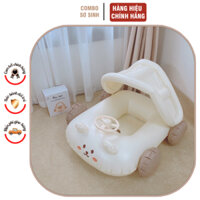 Phao Bơi Ngồi Hình Ô Tô Barrot BR009 Có Mái Che Tặng Kèm Bơm Đáng Yêu Cho Bé Vô Lăng Kêu Âm Thanh