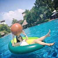 Phao Bơi Quả Bơ Kèm Hột 160cm Người Lớn Khổng Lồ Tặng Bơm + Phao Mini