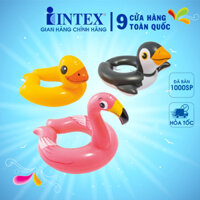 Phao bơi thú vòng cho bé 3-6 tuổi CHÍNH HÃNG INTEX 59220, hồng hạc, cánh cụt và vị vàng