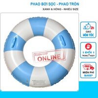 Phao Bơi Tròn, Phao Sọc Hồng-Xanh Loại Dày, Đủ size