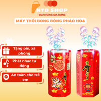 Pháo bong bóng 5571 Máy Thổi Bong Bóng Pháo Hoa Tự Động, Loa Bắn Bong Bóng Có Nhạc Và Đèn LED Trang Trí Năm M Nhua386